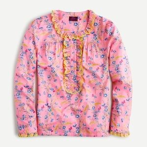 J Crew Poplin Ruffle Blouse in Liberty Bouquet